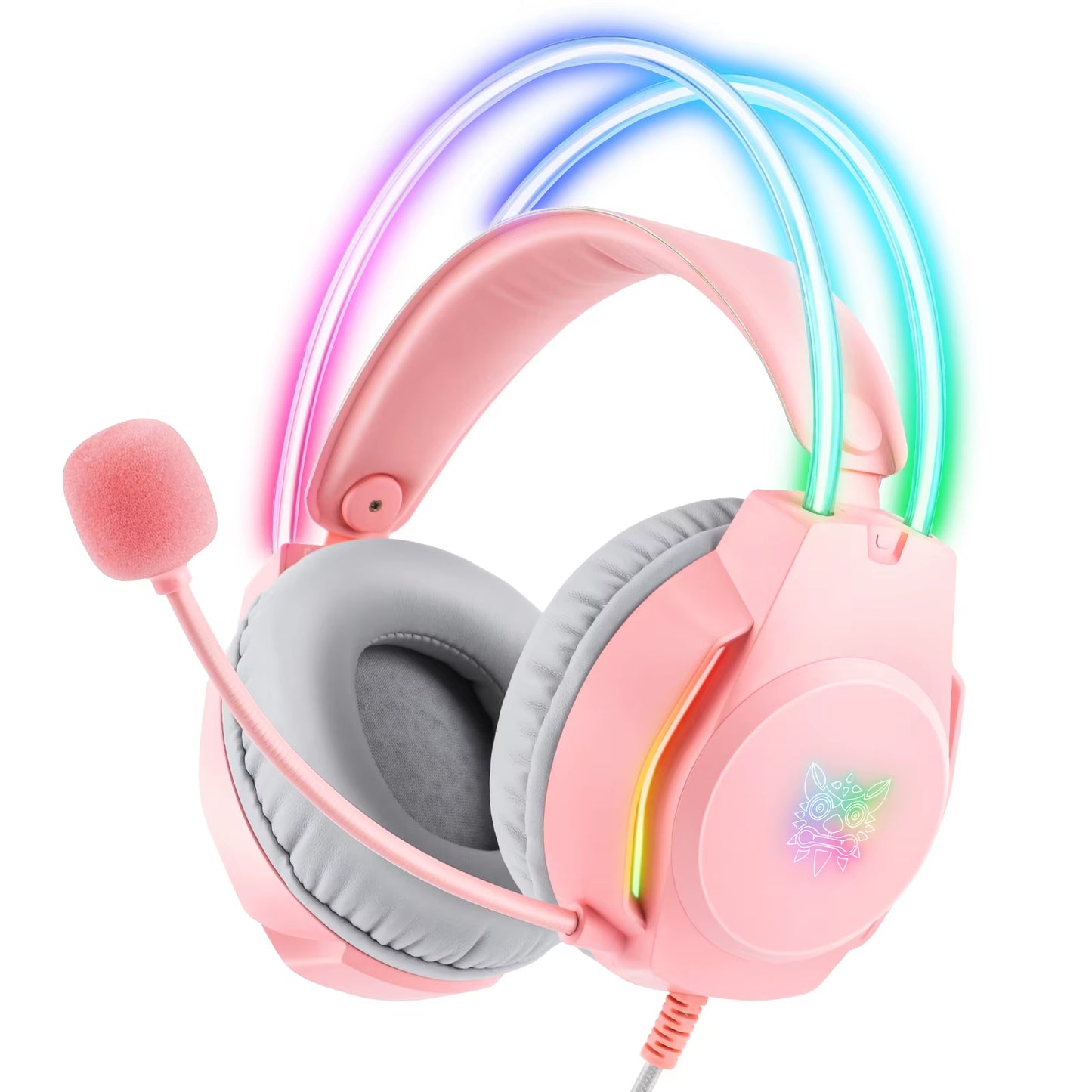 X26 Wired Headphone with Headband RGB Light Flexible Mic Gaming Headset Computer Wired Earphones for PC Gamer PS5