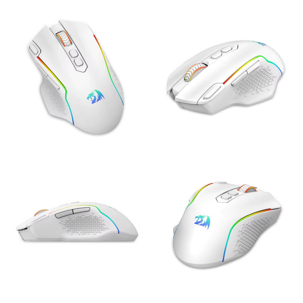 M810 Pro Wireless Gaming Mouse, 10000 DPI Wired Gamer Mouse W/ Rapid Fire Key, 8 Macro Buttons, Black/White Mouse