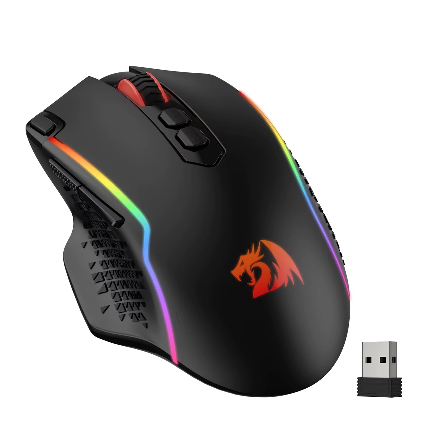 M810 Pro Wireless Gaming Mouse, 10000 DPI Wired Gamer Mouse W/ Rapid Fire Key, 8 Macro Buttons, Black/White Mouse