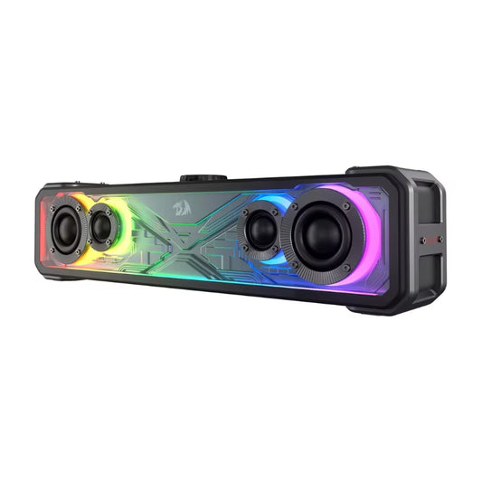 GS817 RGB 2.0 Channel Stereo Speakers Touch-Control Bluetooth 5.3 & 3.5Mm AUX Inputs Desktop Soundbar, Black