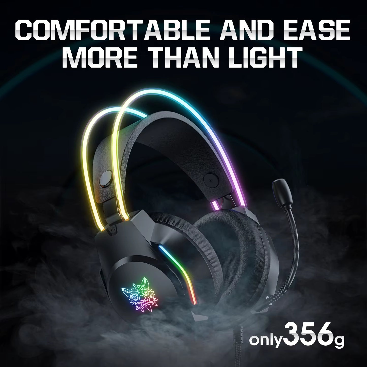 X26 Wired Headphone with Headband RGB Light Flexible Mic Gaming Headset Computer Wired Earphones for PC Gamer PS5