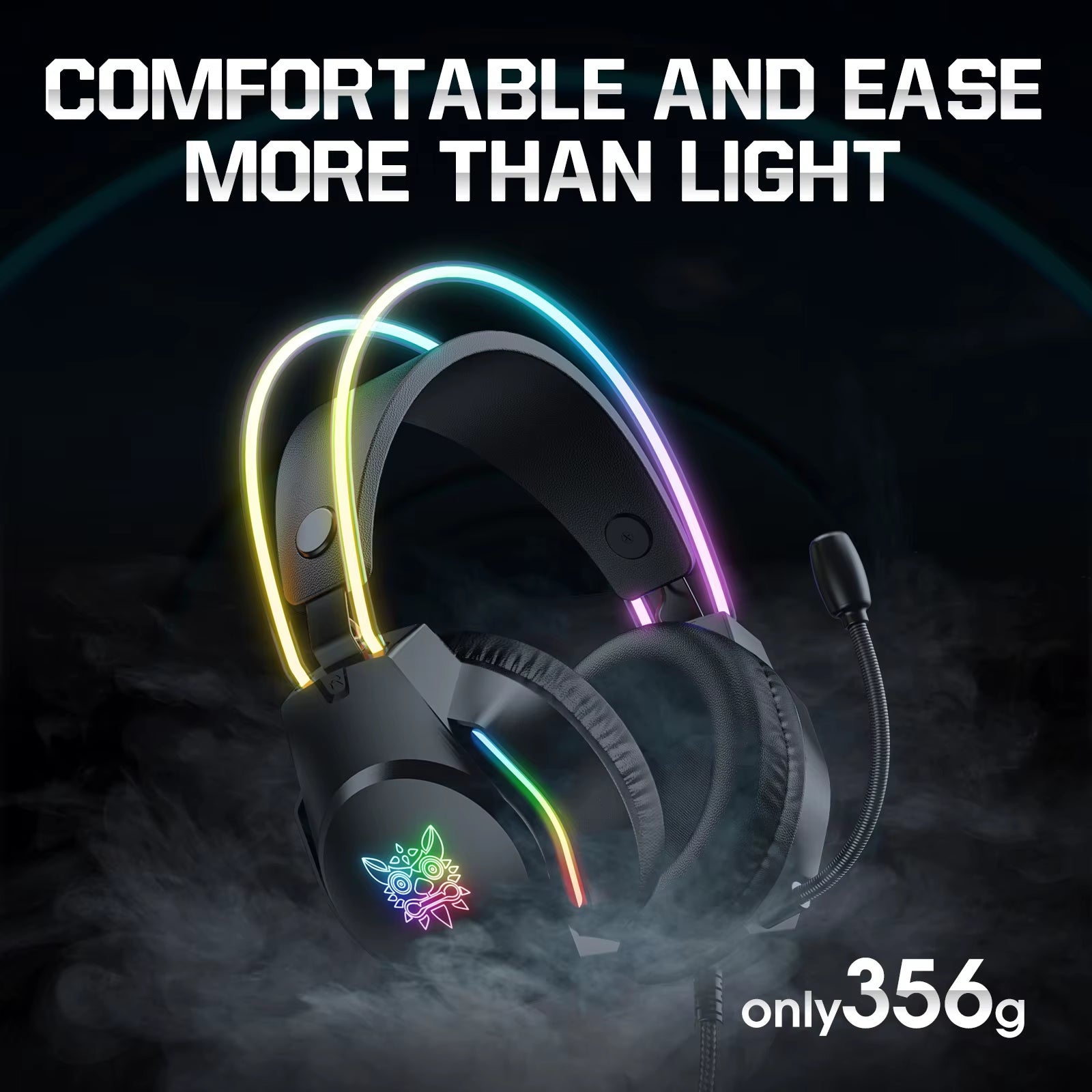 X26 Wired Headphone with Headband RGB Light Flexible Mic Gaming Headset Computer Wired Earphones for PC Gamer PS5