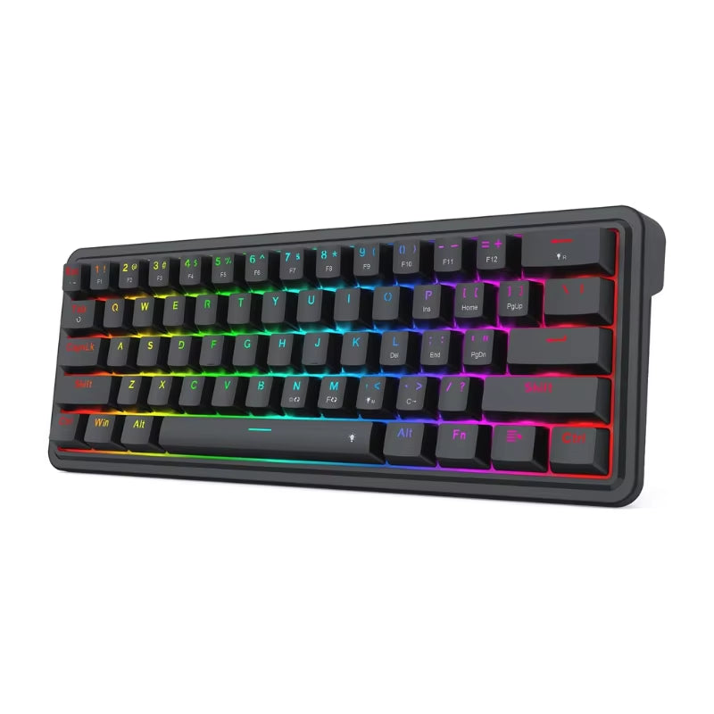 K722 60% Wired Gasket RGB Gaming 61 Keys Hot-Swap Compact Mechanical Keyboard，3-Layer Noise Dampening