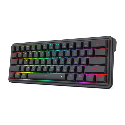 K722 60% Wired Gasket RGB Gaming 61 Keys Hot-Swap Compact Mechanical Keyboard，3-Layer Noise Dampening