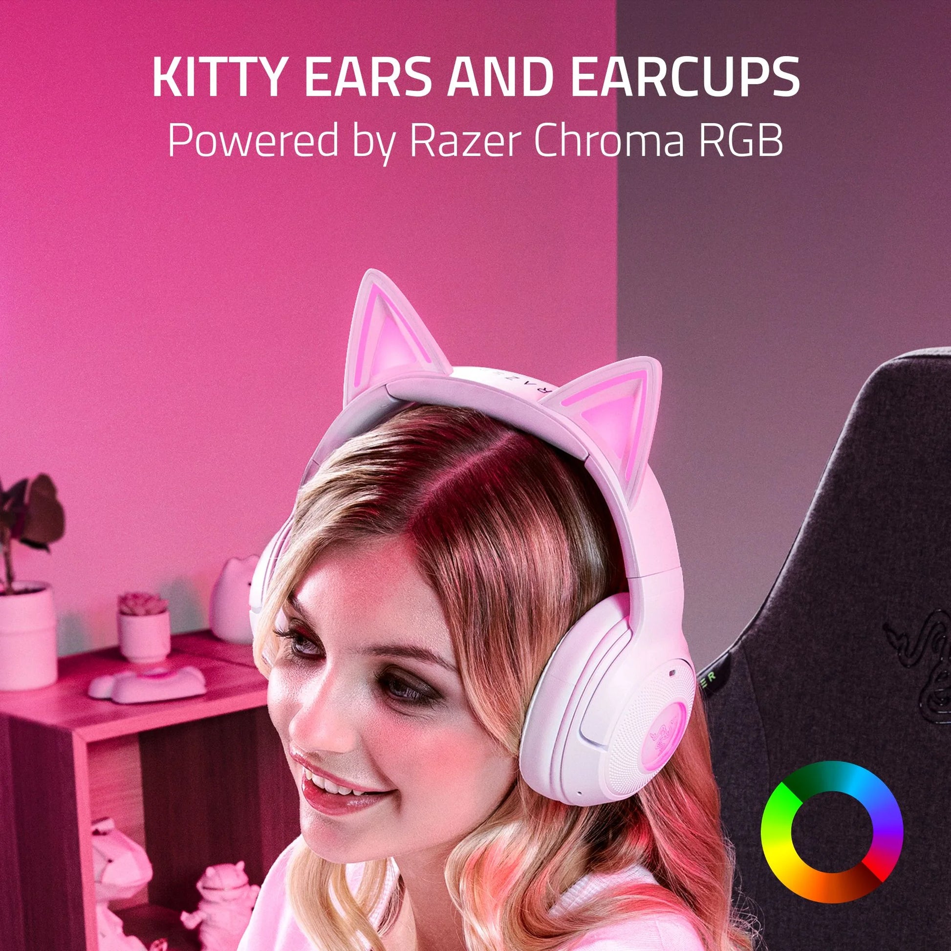 Kraken Kitty V2 Wireless Bluetooth Chroma Headset, White