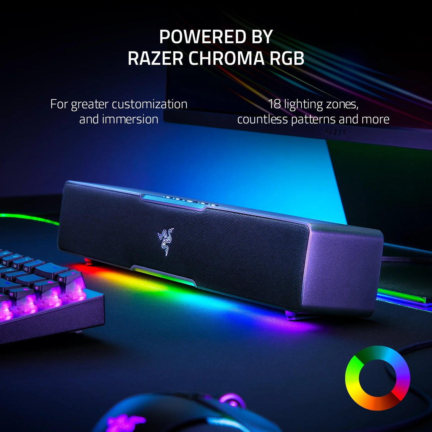 Leviathan V2 X PC Gaming Compact Soundbar: USB Type C, Bluetooth, High-Fidelity Stereo,  Chroma™ RGB