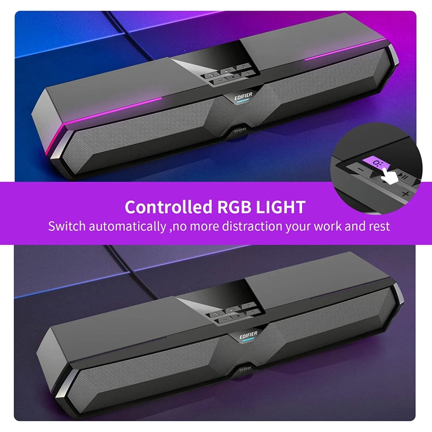 MG300 Computer Speakers Computer Soundbar: RGB LED Gaming Speakers Computer with Microphone