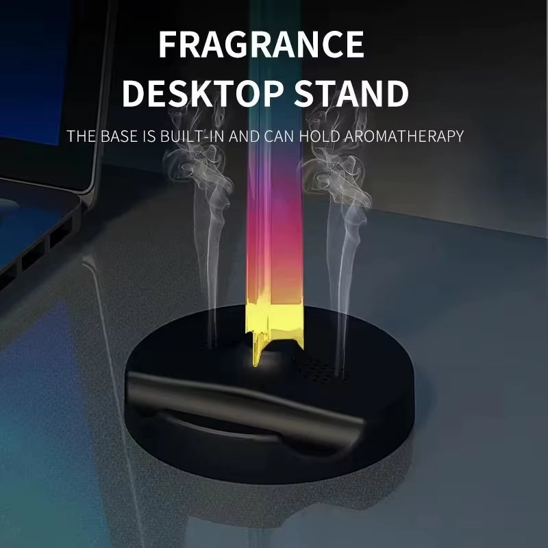 RGB Gaming Headphone Stand, Gaming Headset-Holder with USB Port, Multiple Color Mode, Earphone Hanger for Gamers Desktop