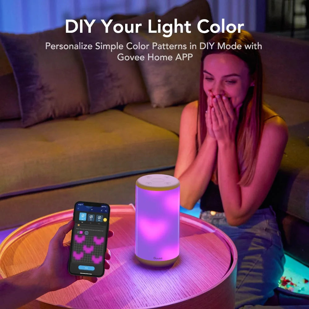 Aura LED Desk Lamp - RGBIC Color Changing, Dimmable, Indoor, Modern Style