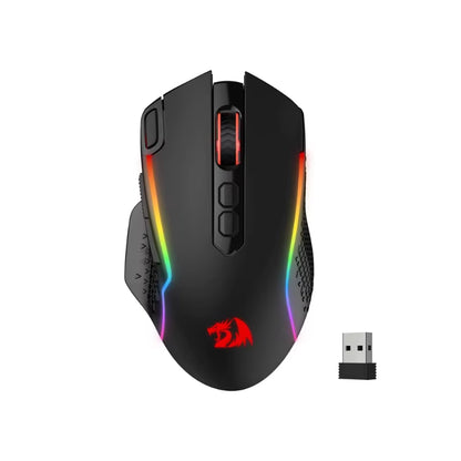 M810 Pro Wireless Gaming Mouse, 10000 DPI Wired Gamer Mouse W/ Rapid Fire Key, 8 Macro Buttons, Black/White Mouse