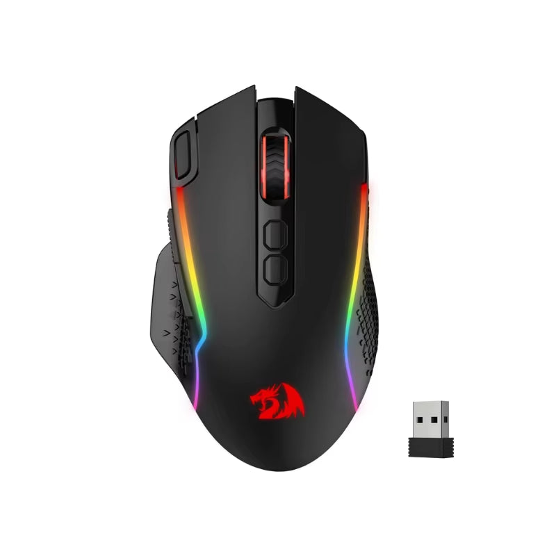 M810 Pro Wireless Gaming Mouse, 10000 DPI Wired Gamer Mouse W/ Rapid Fire Key, 8 Macro Buttons, Black/White Mouse