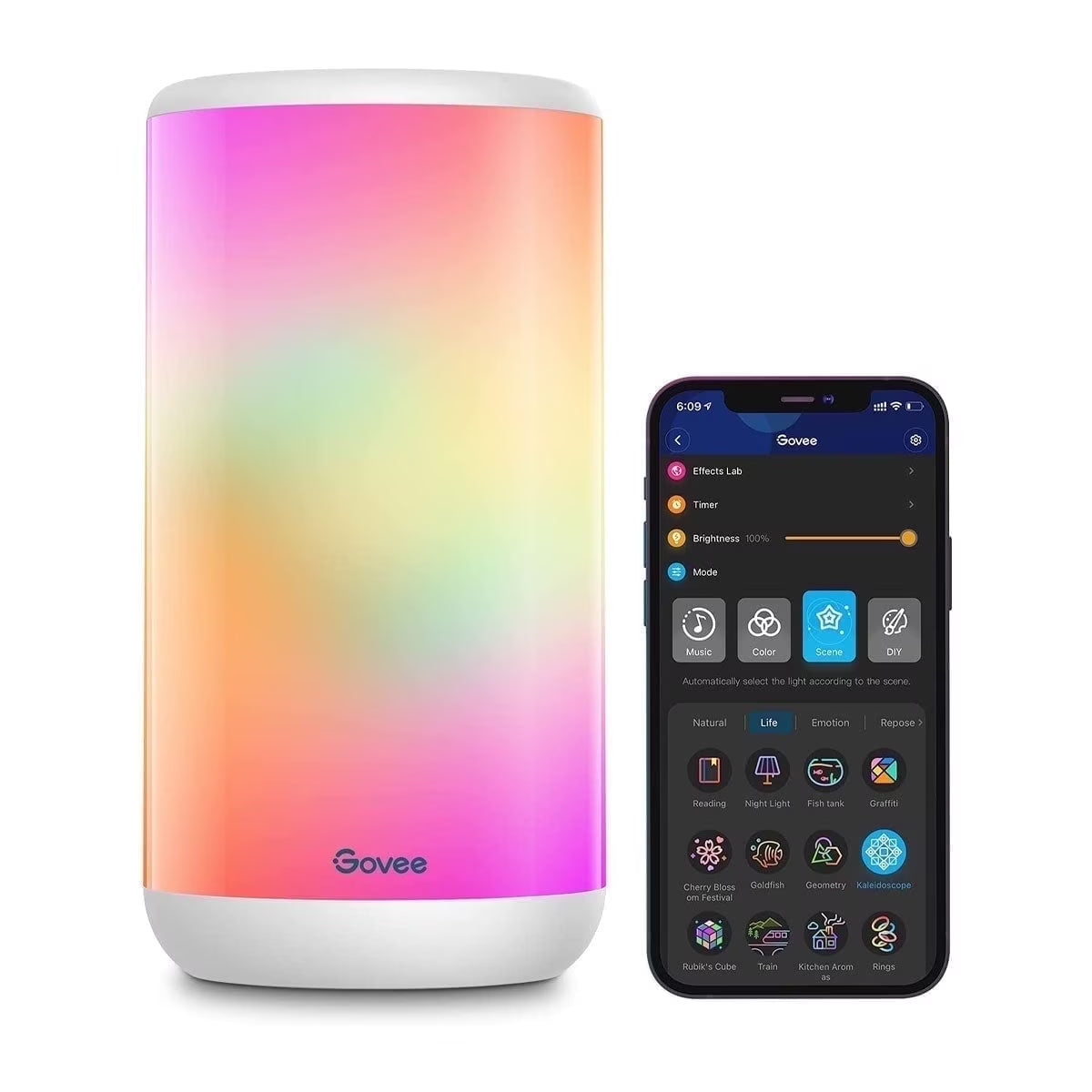 Aura LED Desk Lamp - RGBIC Color Changing, Dimmable, Indoor, Modern Style