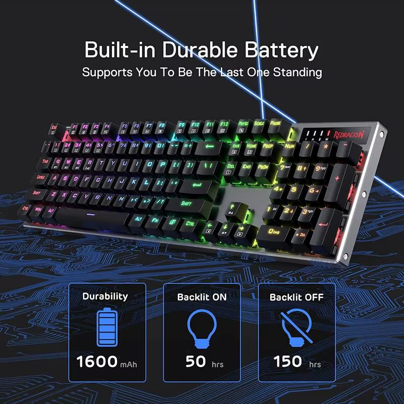 K556 PRO Upgraded Wireless RGB Gaming Bt/2.4Ghz Tri-Mode Mechanical Hot-Swap Linear Quiet Red Switch Keyboard