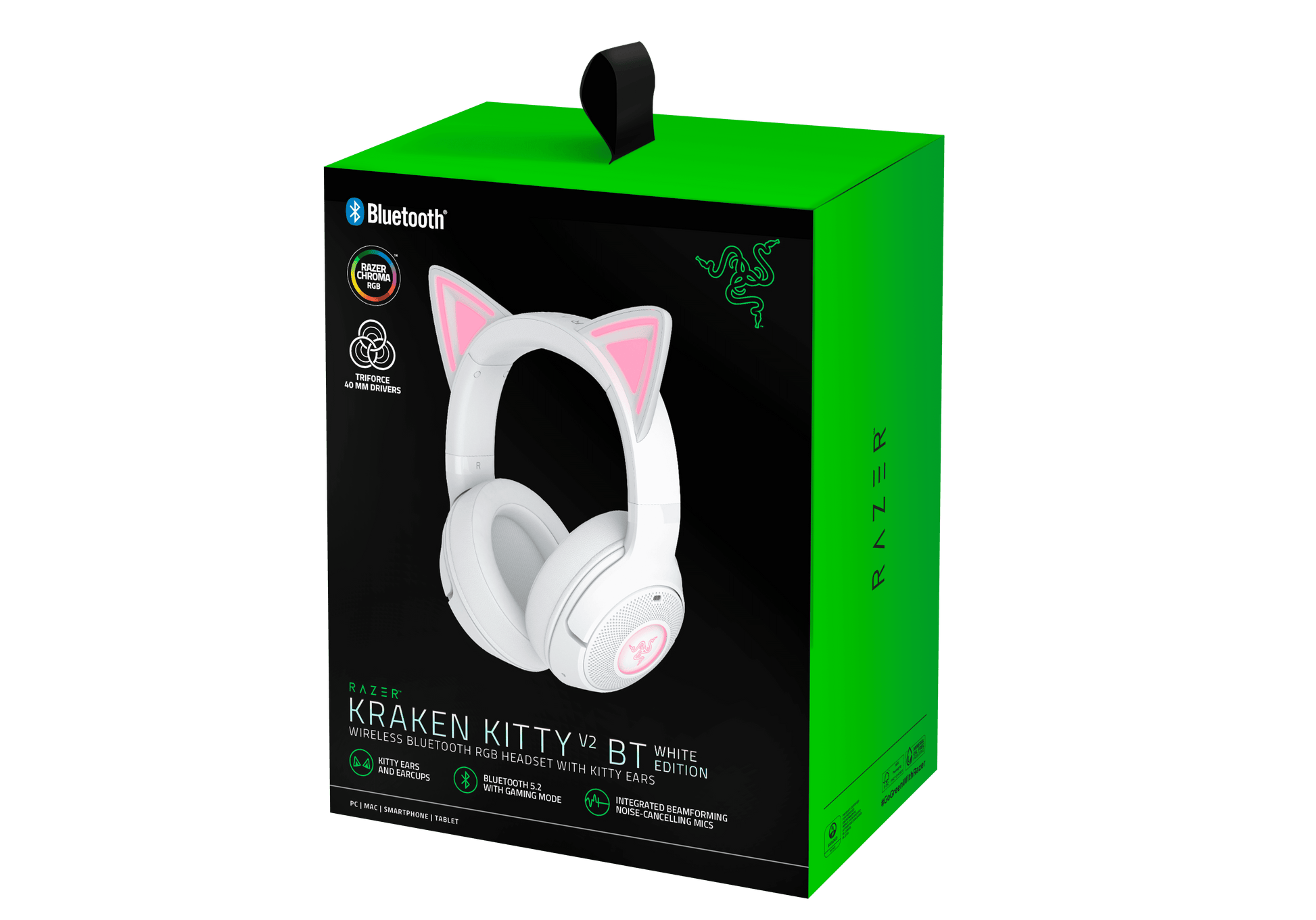Kraken Kitty V2 Wireless Bluetooth Chroma Headset, White