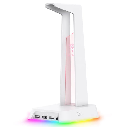 ONIKUMA Headphone Stand with RGB Light Headset Holder with 3*USB Ports & 3.5Mm Headphone Jack for PC Gamers