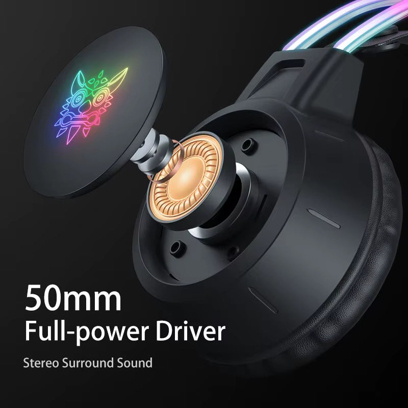 X15 Pro Over-Ear Headphones Gaming Headset Wired Cancelling Earphones Pink Cat Ears Rgb Light with Mic for PC PS4