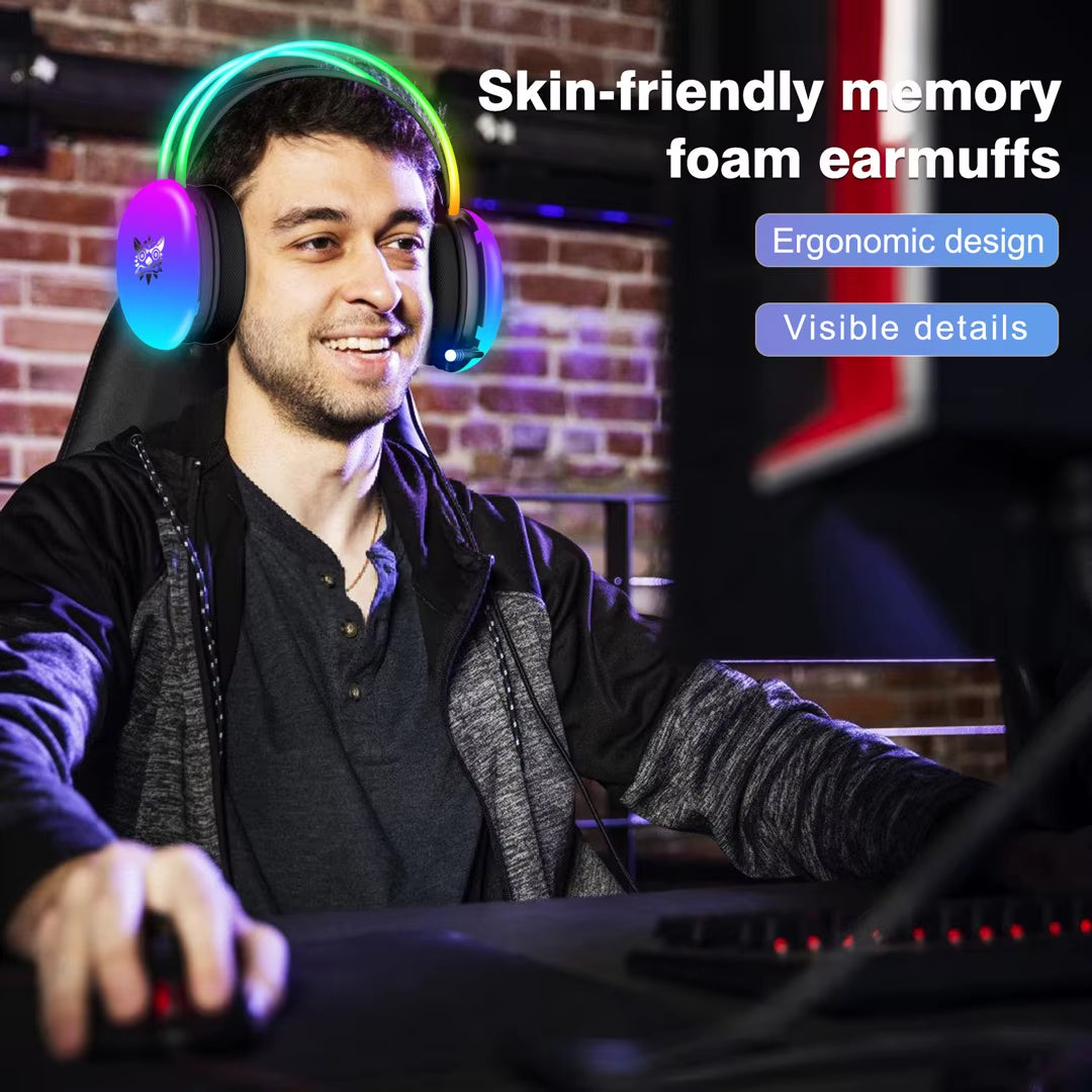 X25 RGB Wired Gaming Headset with HD Microphone Noise Reduction Gaming Headphone for Smartphone PC Computer E-Sports