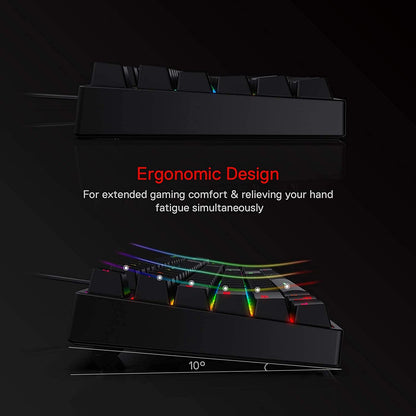 K582 RGB Mechanical Gaming Keyboard, 100% 104 Keys Standard Layout Gaming Keyboard with Double-Shot ABS Keycaps, Dynamic 16.8M RGB Backlit & Linear Red Switch, Redefine Software Supported
