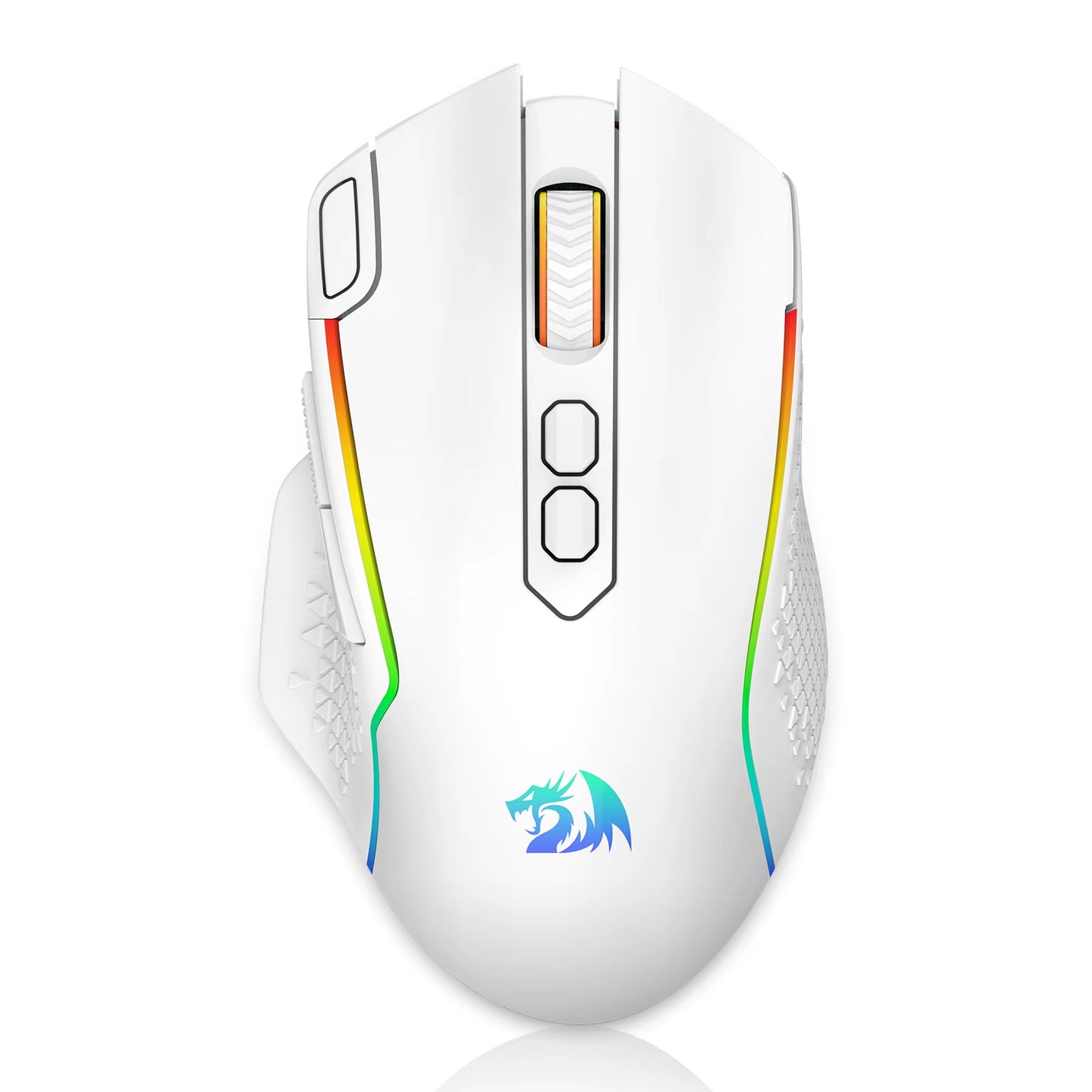 M810 Pro Wireless Gaming Mouse, 10000 DPI Wired Gamer Mouse W/ Rapid Fire Key, 8 Macro Buttons, Black/White Mouse
