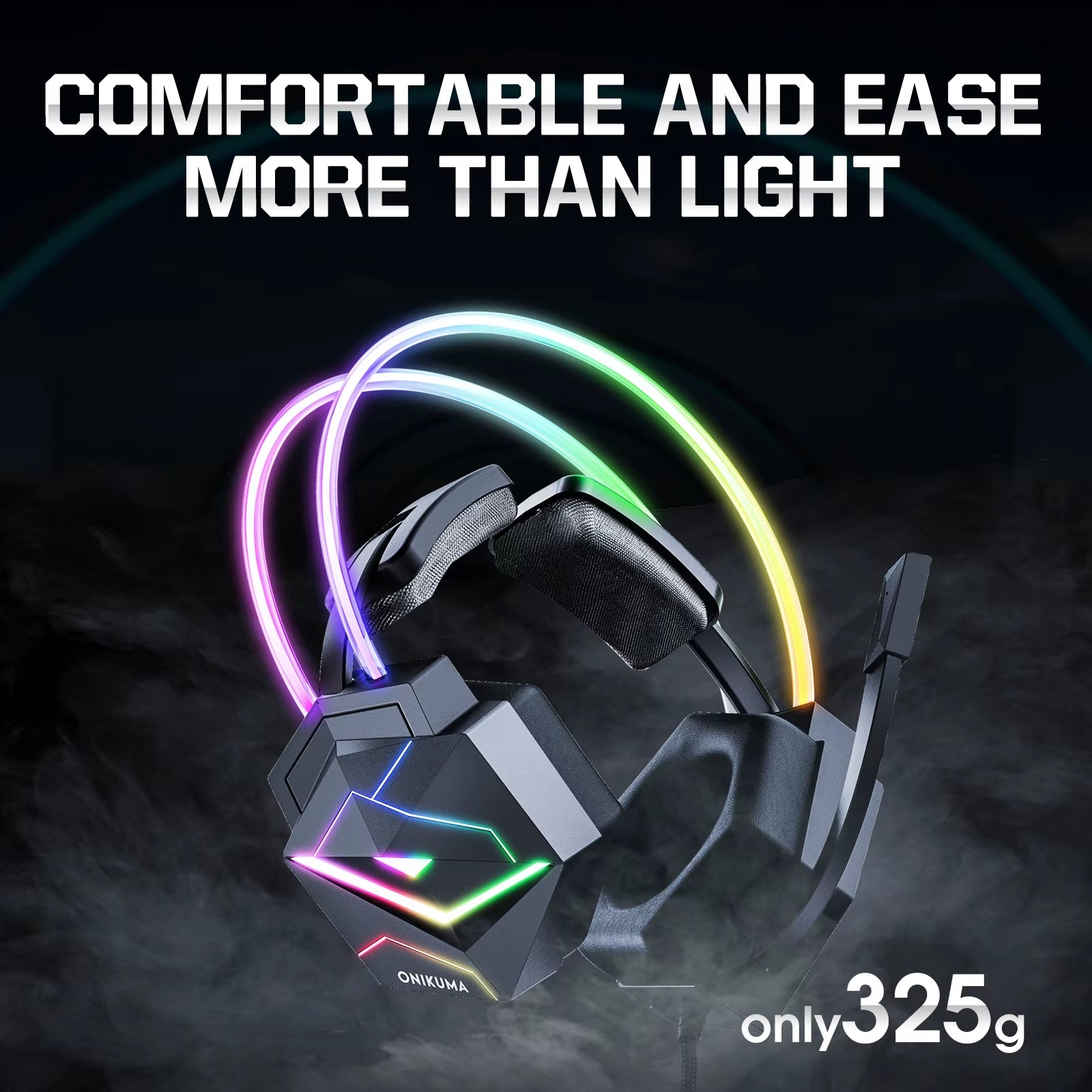 X20 Gaming Headset with RGB Light Wired Headphones with Mic Bass Surround over Ear Full Light Earphone for PS5 PC