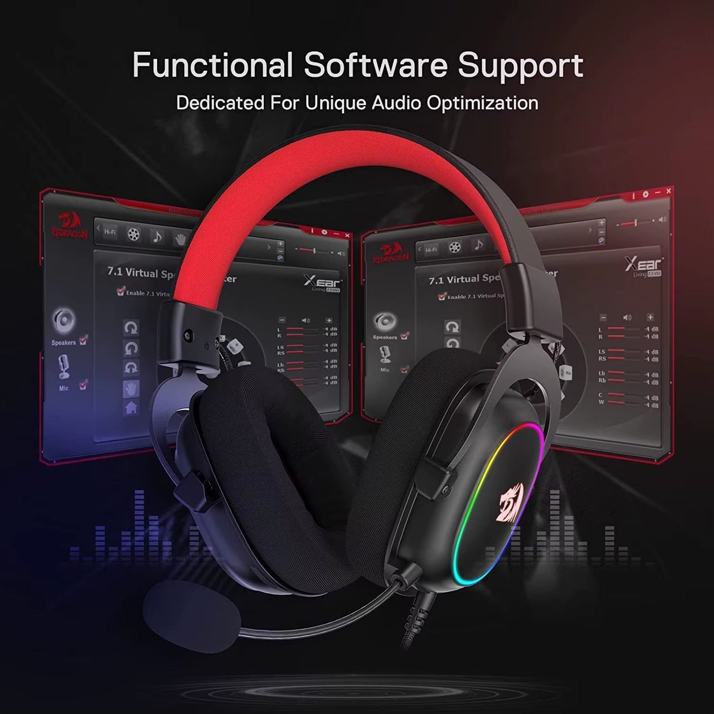 H510 Zeus-X RGB Wired Backlit Gaming Headset 7.1 Surround Sound Multi Platforms Headphone