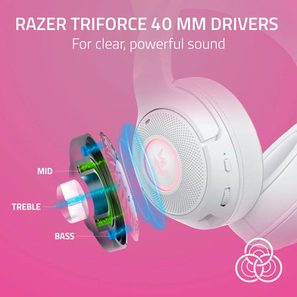 Kraken Kitty V2 Wireless Bluetooth Chroma Headset, White