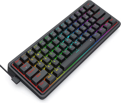 K722 60% Wired Gasket RGB Gaming 61 Keys Hot-Swap Compact Mechanical Keyboard，3-Layer Noise Dampening