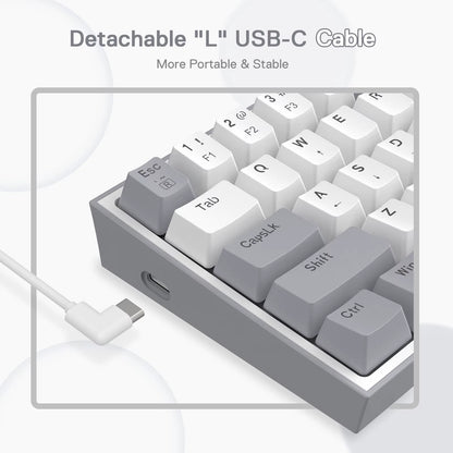 K617 Fizz 60% Wired RGB Gaming Keyboard, 61 Keys Hot-Swap Compact Mechanical Keyboard Red Switch