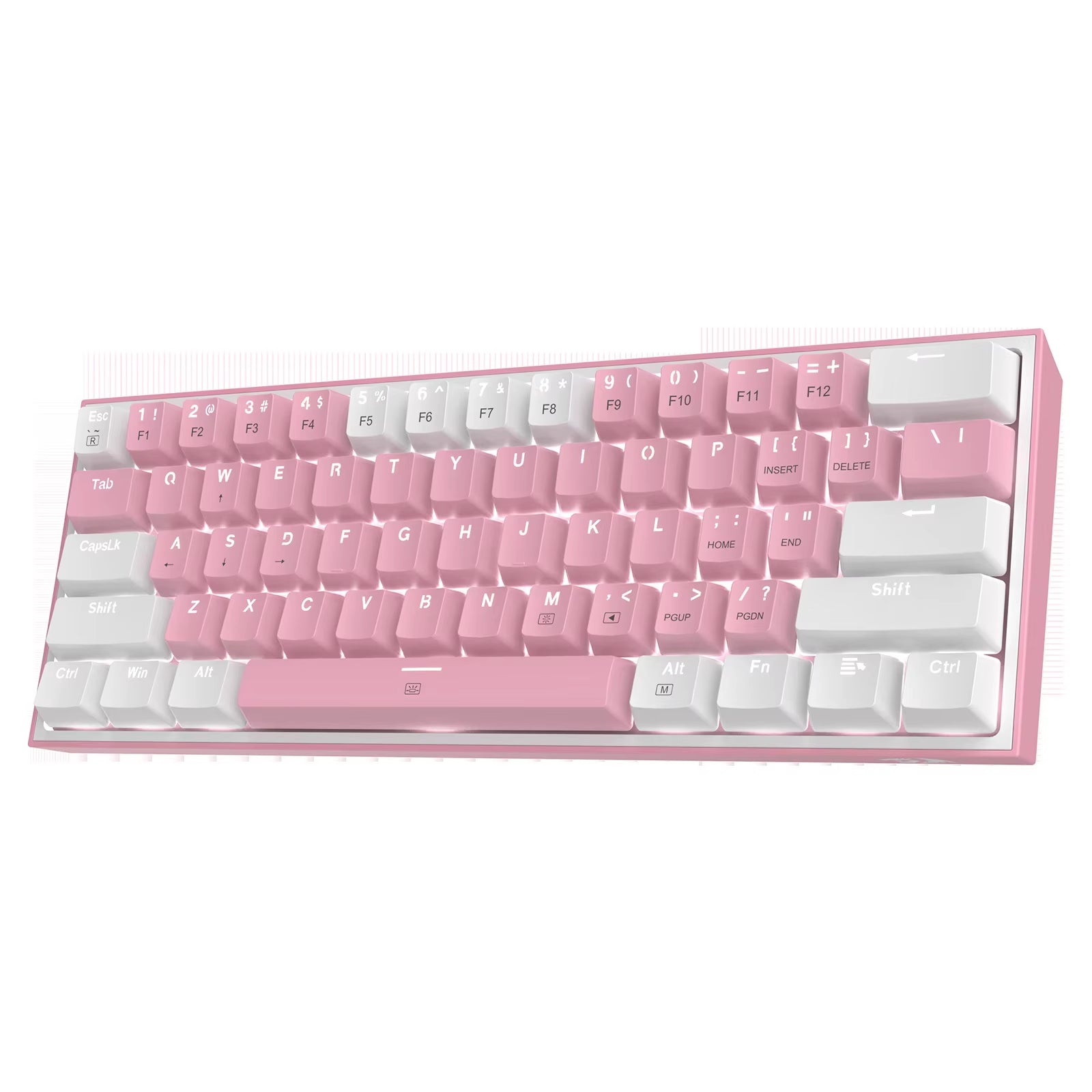 K617 Fizz 60% Wired RGB Gaming Keyboard, 61 Keys Hot-Swap Compact Mechanical Keyboard Red Switch