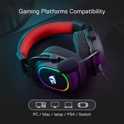 H510 Zeus-X RGB Wired Backlit Gaming Headset 7.1 Surround Sound Multi Platforms Headphone