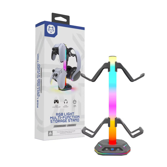 RGB Controller Stand for PS5/XBOX ,9 Light Modes Headphone Holder for Desk Headphone Stand & Detachable Controller Hook