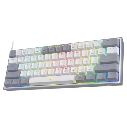 K617 Fizz 60% Wired RGB Gaming Keyboard, 61 Keys Hot-Swap Compact Mechanical Keyboard Red Switch