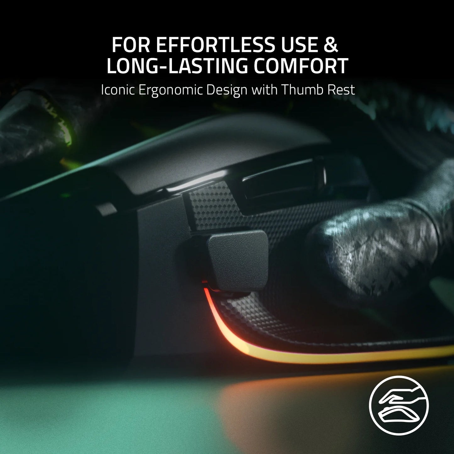 Basilisk V3 Customizable Ergonomic Wired PC Gaming Mouse, Chroma RGB, 26K Optical Sensor, Hyperscroll Tilt Wheel, Black