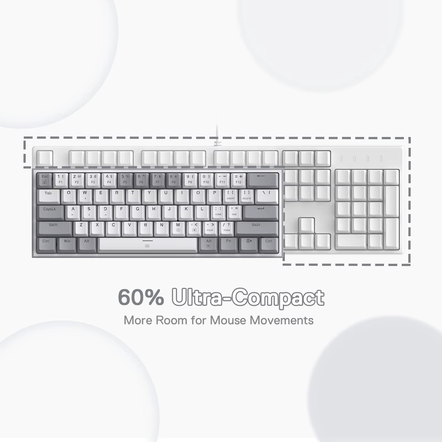 K617 Fizz 60% Wired RGB Gaming Keyboard, 61 Keys Hot-Swap Compact Mechanical Keyboard Red Switch