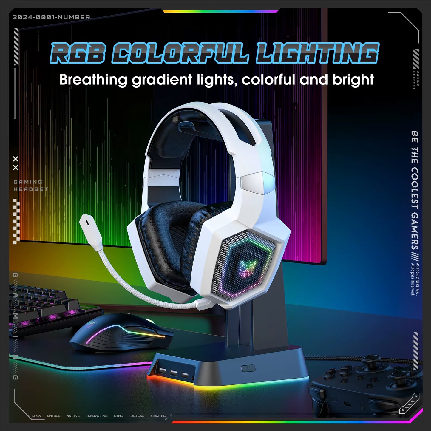 GT806 2.4Ghz Wireless Gaming Headset Hifi Sound Quality Pclaptop with Microphone Noise Canceling Gaming Headphone for PC