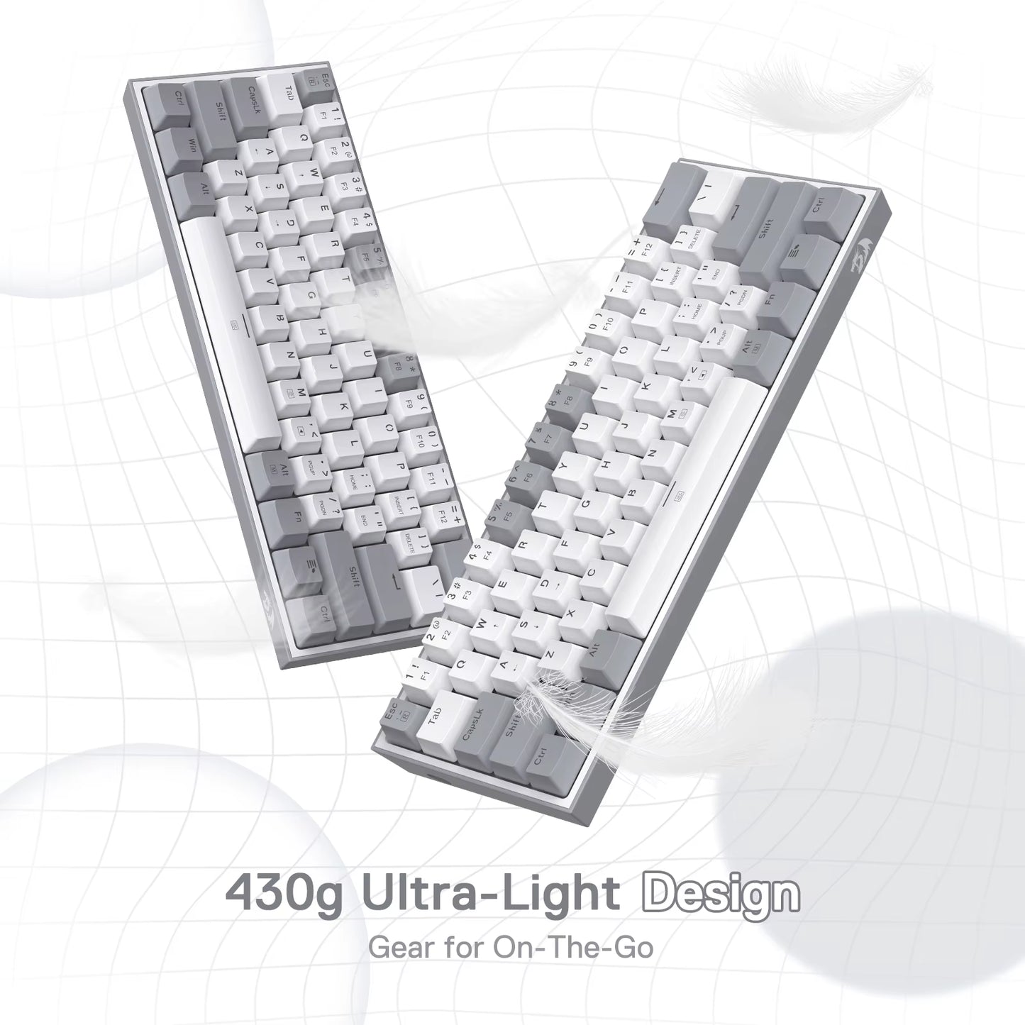 K617 Fizz 60% Wired RGB Gaming Keyboard, 61 Keys Hot-Swap Compact Mechanical Keyboard Red Switch