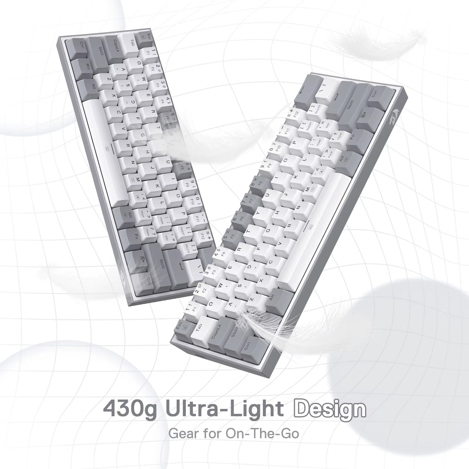 K617 Fizz 60% Wired RGB Gaming Keyboard, 61 Keys Hot-Swap Compact Mechanical Keyboard Red Switch