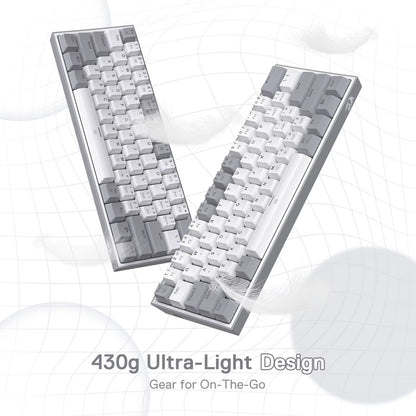 K617 Fizz 60% Wired RGB Gaming Keyboard, 61 Keys Hot-Swap Compact Mechanical Keyboard Red Switch