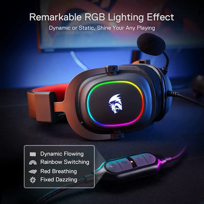 H510 Zeus-X RGB Wired Backlit Gaming Headset 7.1 Surround Sound Multi Platforms Headphone