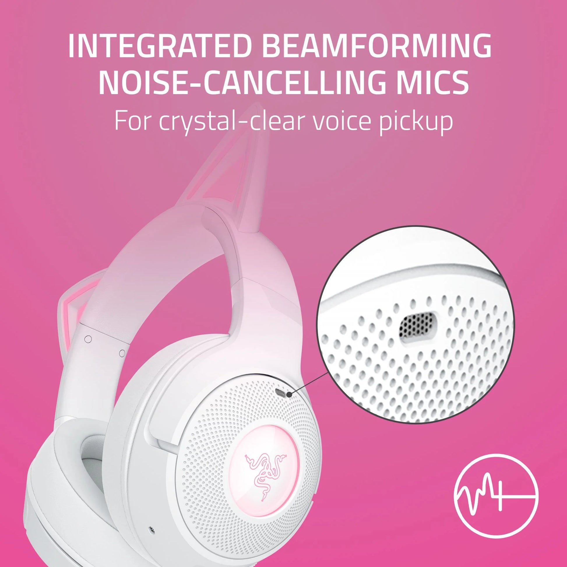 Kraken Kitty V2 Wireless Bluetooth Chroma Headset, White