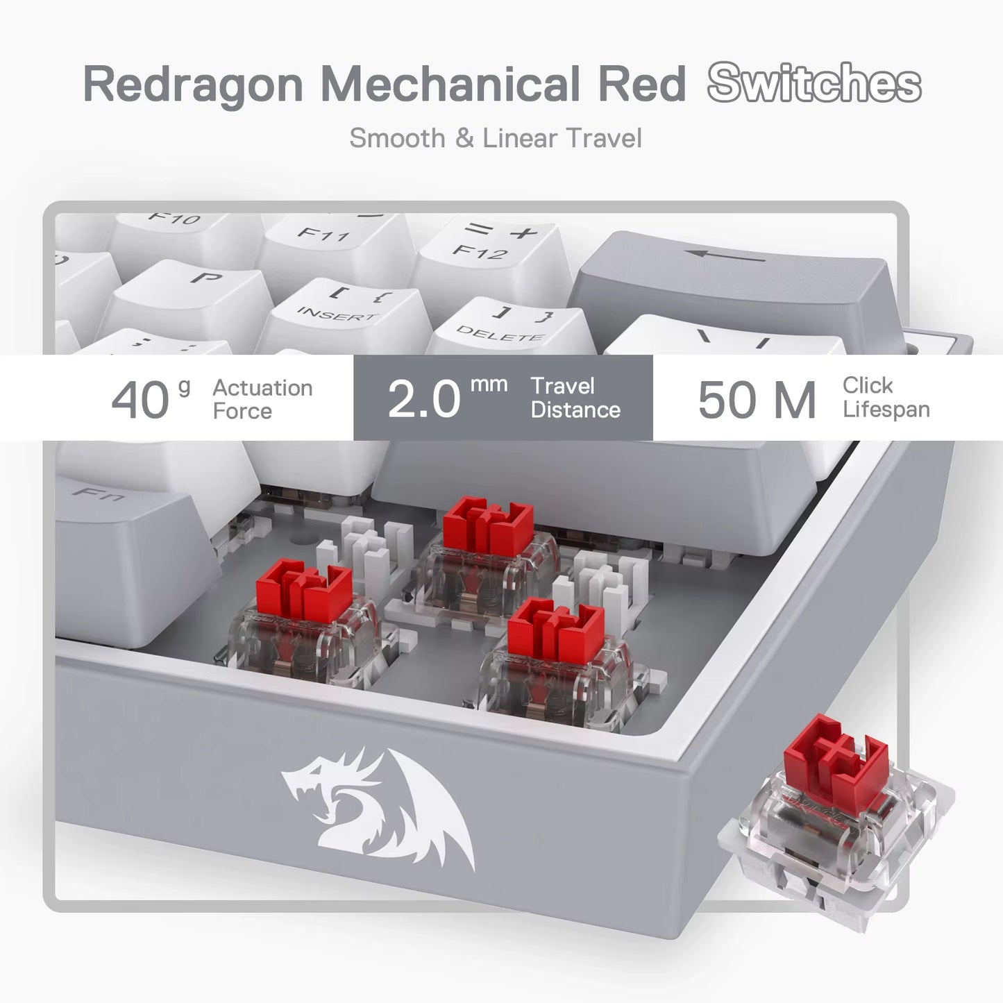 K617 Fizz 60% Wired RGB Gaming Keyboard, 61 Keys Hot-Swap Compact Mechanical Keyboard Red Switch