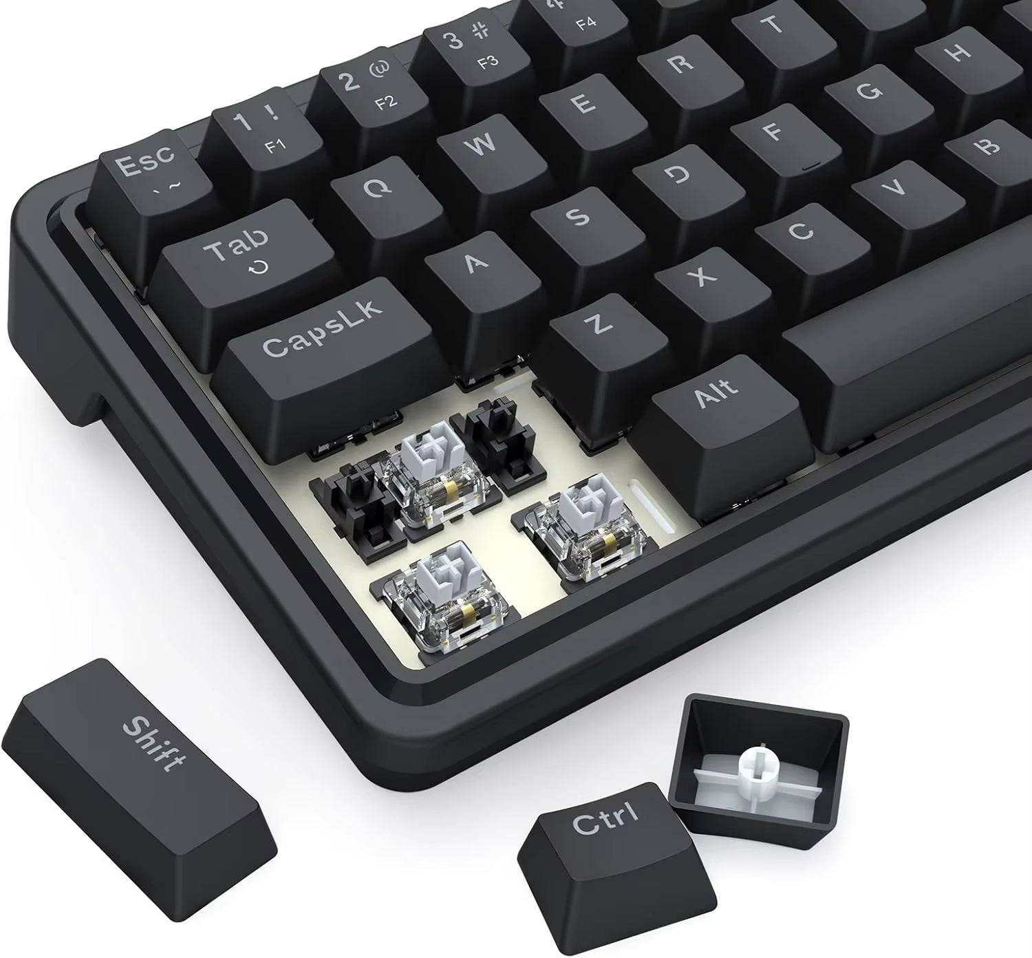 K722 60% Wired Gasket RGB Gaming 61 Keys Hot-Swap Compact Mechanical Keyboard，3-Layer Noise Dampening